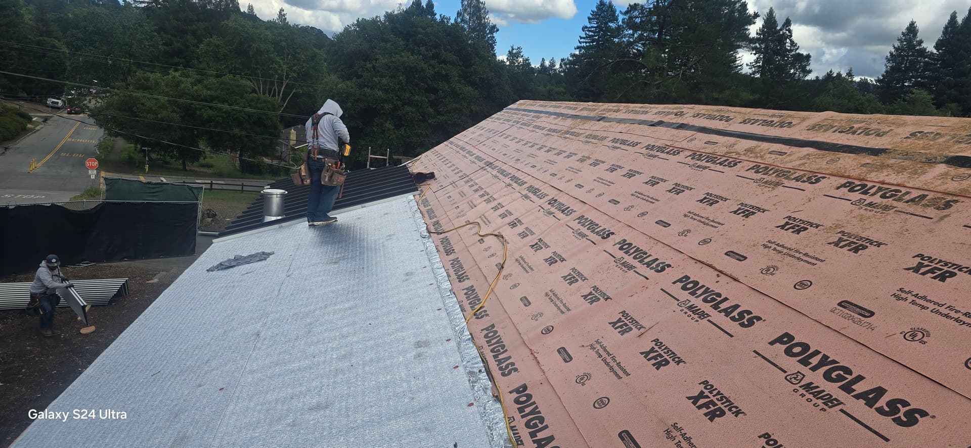 Metal Roof Install in Progress in Portola Valley image